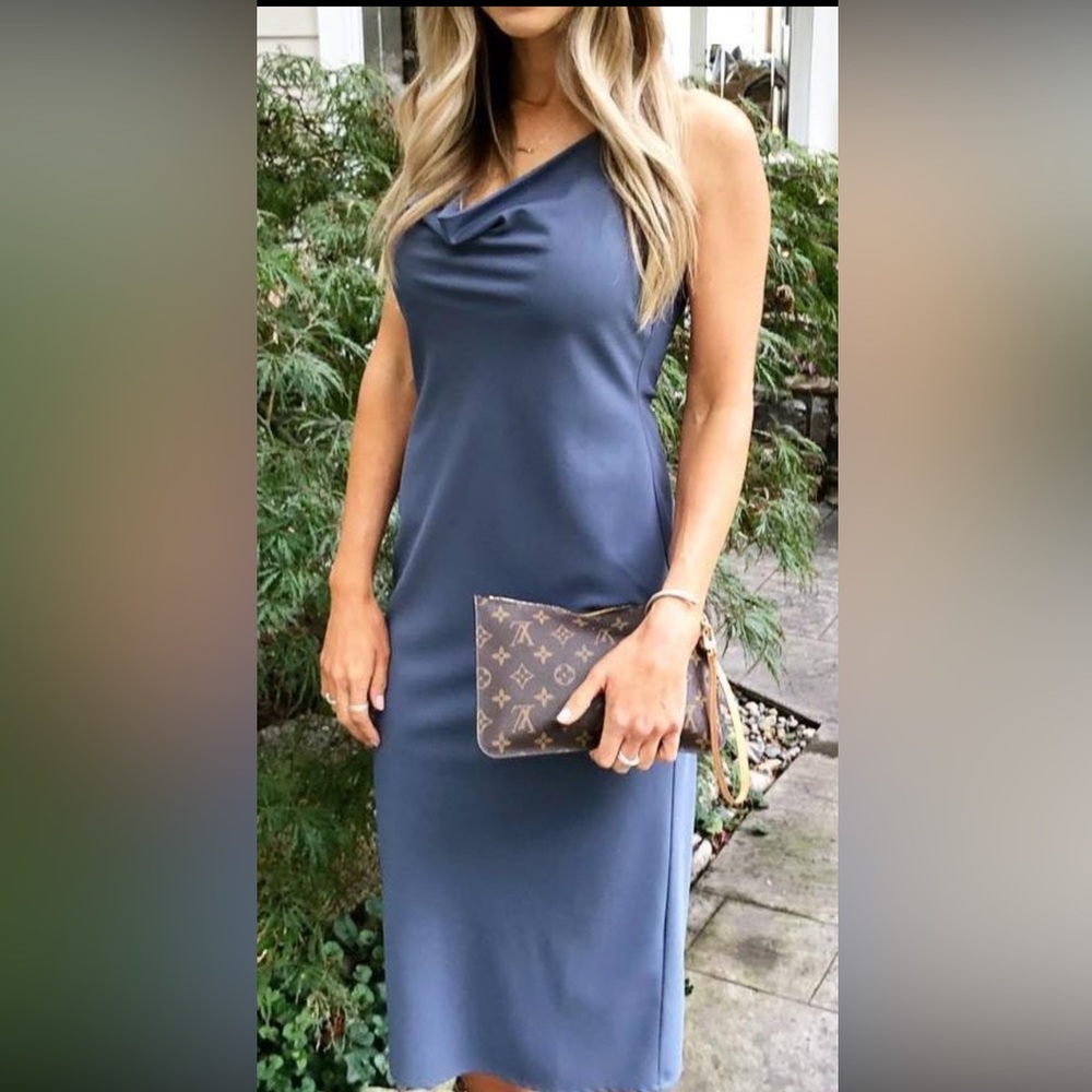 Leith Slate Blue Midi Dress